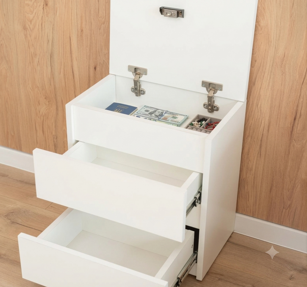 Aura Smart Nightstand 22 – Luxury Bedside Table with Hidden Smart Safe & NFC Access